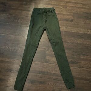 High waisted olive pants